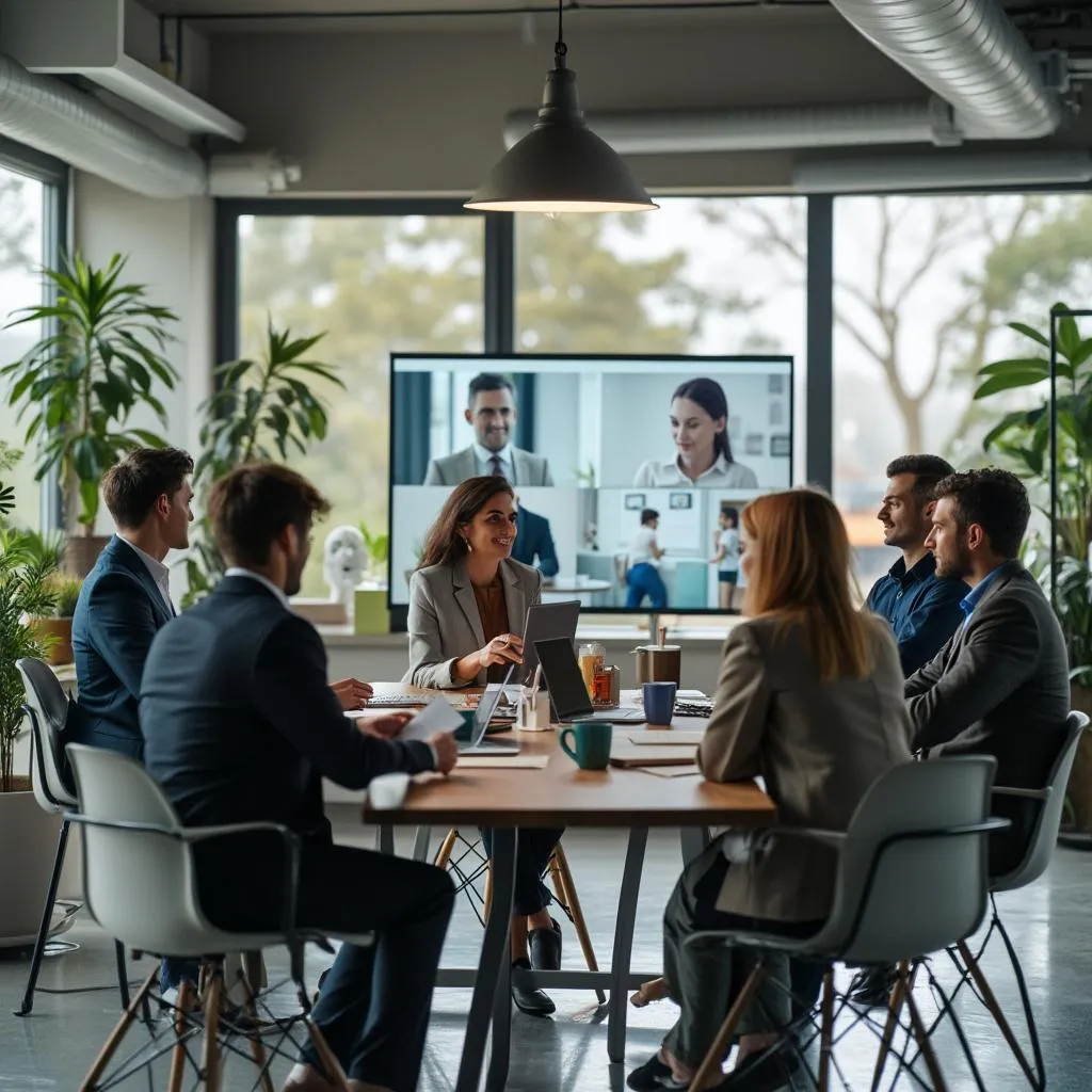 Team of consultation experts meeting in modern office