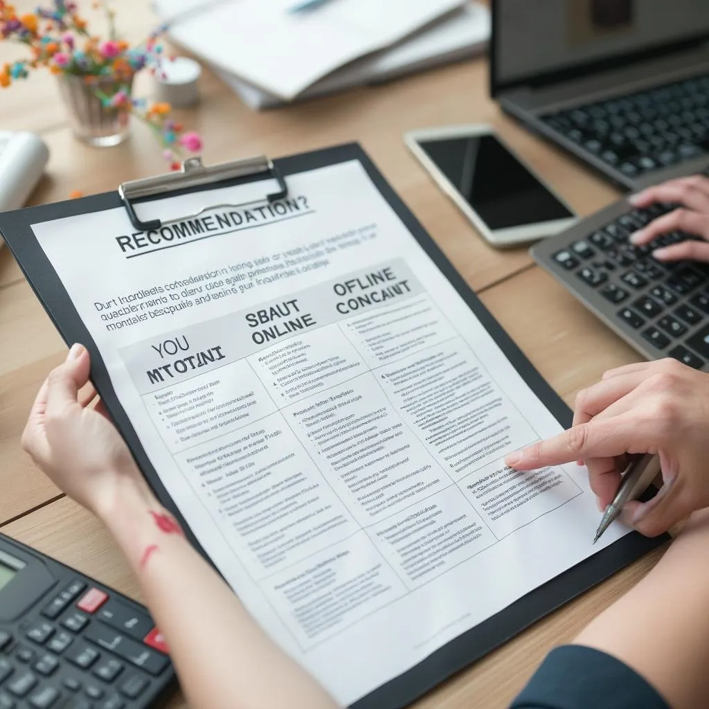 Personalized consultation recommendation document